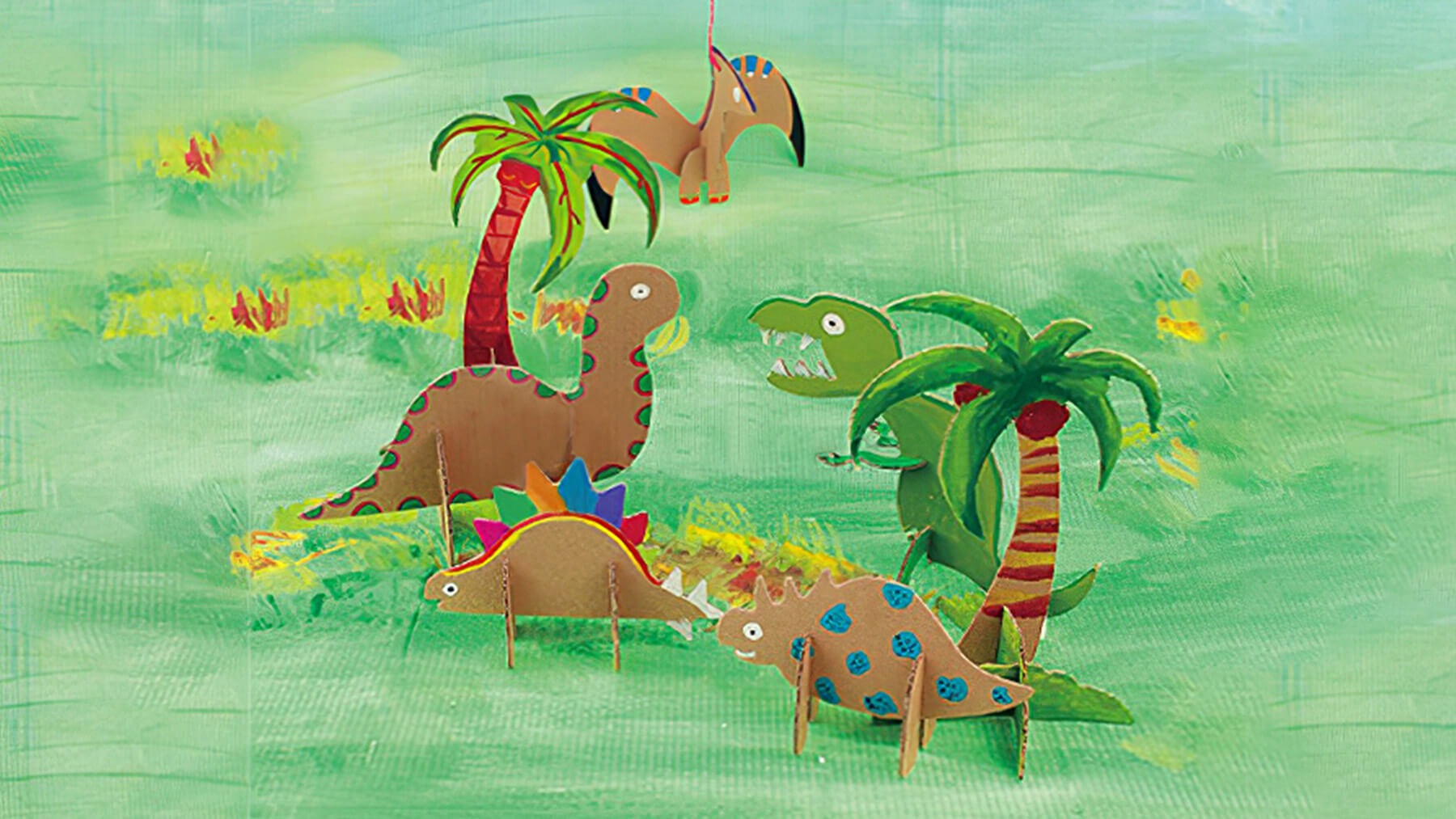סדרת דינוזאורים דגם נייר פאזל תלת מימד לילדים מרכיבים ומשרבטים CG131 (1)