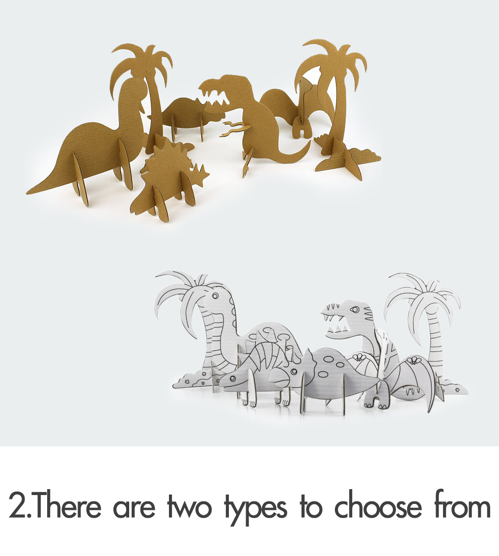 Dinosaur Series 3D Puzzle Paper Awoṣe Fun awọn ọmọde ti n pejọ ati doodling CG131 (5)