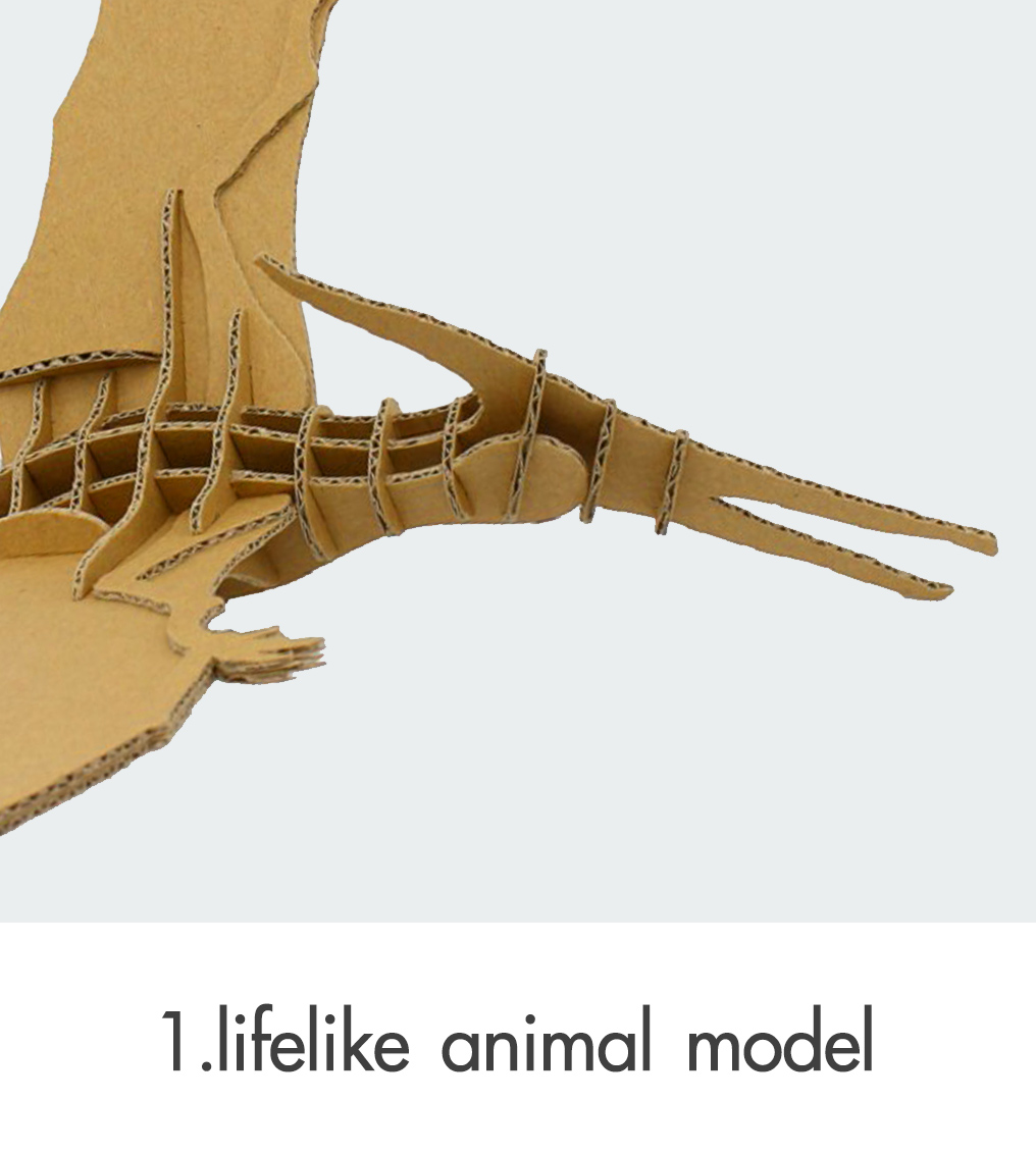 Pterosaur 3D-legkaartpapiermodel vir tuiswerkskermversiering CS172 (4)