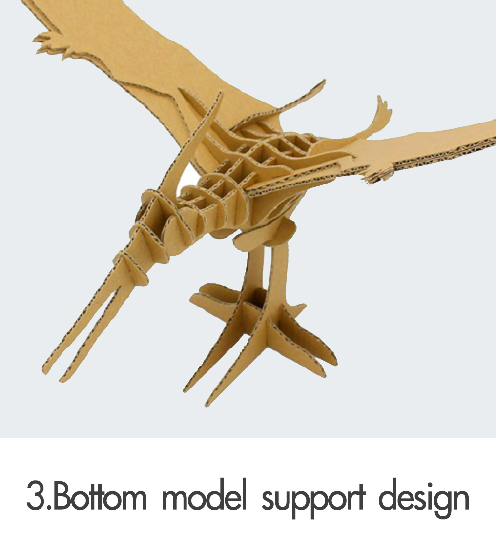 Modelo de papel de rompecabezas 3D de pterosaurio para decoración de escritorio en el hogar CS172 (6)