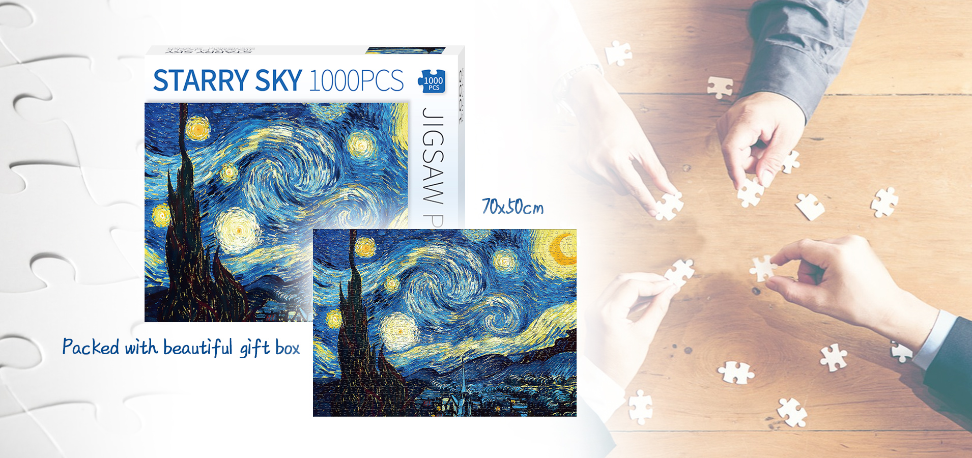 1000 Piece Van Gogh Starry Night Jigsaw Puzzle - Educational Game For Adults & Teens